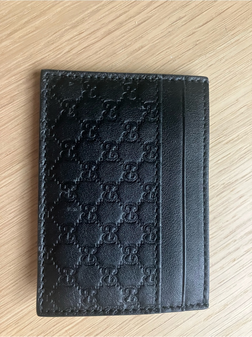 Gucci Black Embossed GG Leather Card Case
